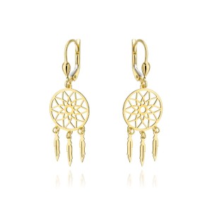 Kolczyki złote łapacze snów 