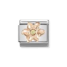 Element Link Nomination Composable Rose Gold Żonkil z  Cyrkonią 430305/13