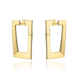 Kolczyki złote eleganckie prostokąty 
