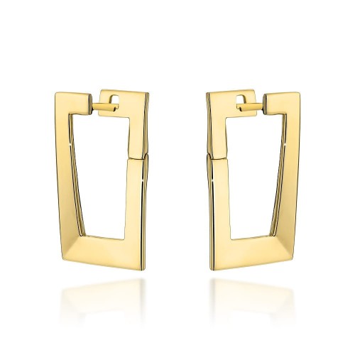 Kolczyki złote eleganckie prostokąty 