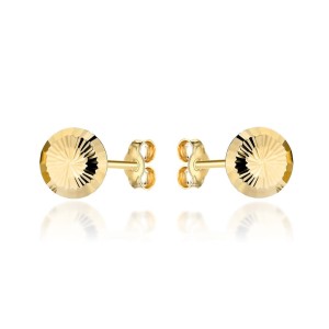 Kolczyki złote kółeczka zdobione diamentowaniem 