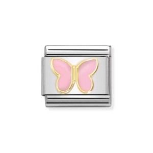 Element Link Nomination Composable Gold Różowy Motyl 030285/59