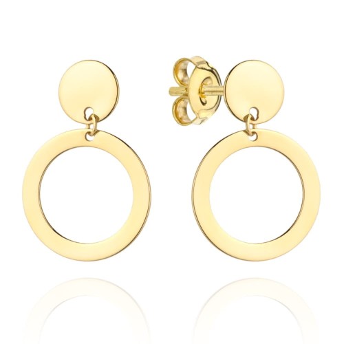 Kolczyki złote kółeczko pełne i ring 