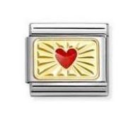 Element Link Nomination Composable Gold Diamentowane Serce 030284/58