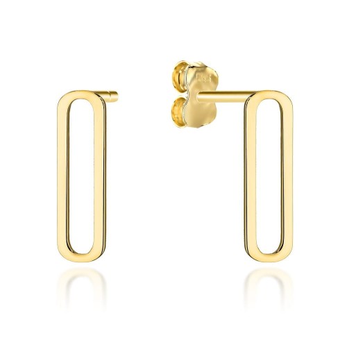 Kolczyki złote ogniwa na sztyfcie 