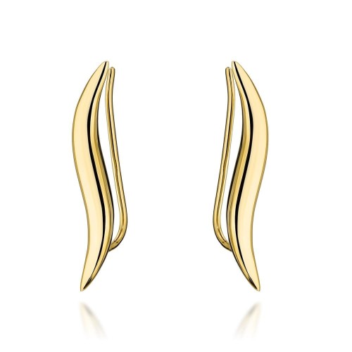 Kolczyki złote nausznice fala 