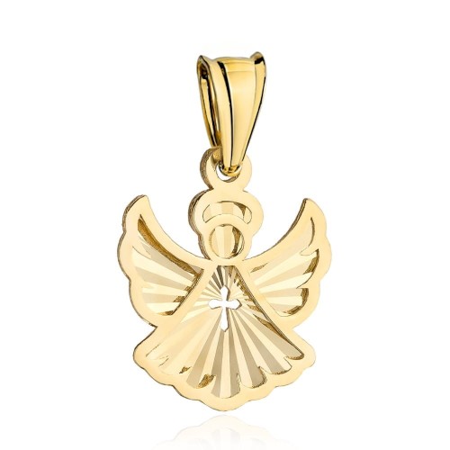 Zawieszka złota diamentowany aniołek 