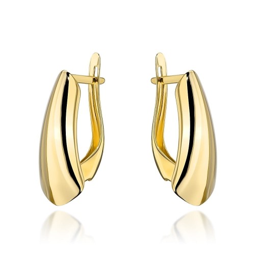 Kolczyki złote klasyczne zaokrąglone na angielskim zapięciu 