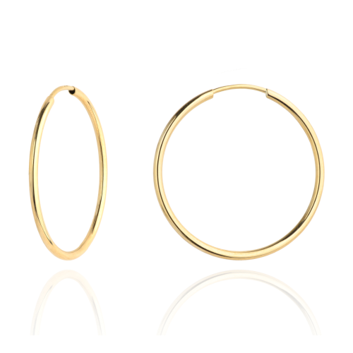 Kolczyki złote kółka super lekkie pr. 333 - 5cm 