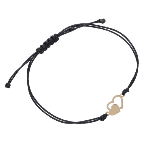 Złota bransoletka Dwa Serca AM-B138 próba 585