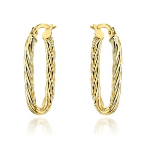 Kolczyki złote zdobione owale 