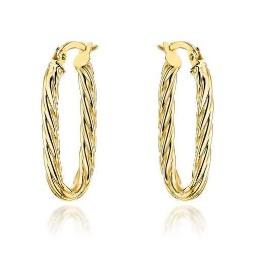 Kolczyki złote zdobione owale 