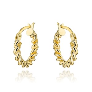 Kolczyki złote kółka zakręcane 