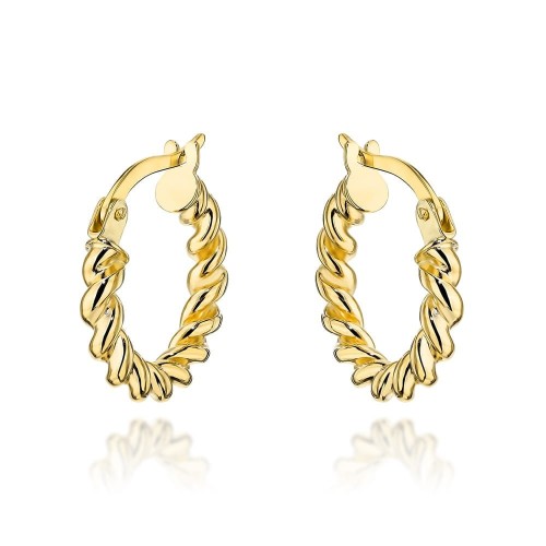 Kolczyki złote kółka zakręcane 