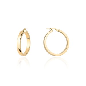 Kolczyki złote kółka szerokie na angielskim zapięciu 4 cm 