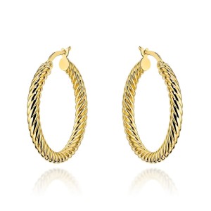 Kolczyki złote kółka o gęstym splocie