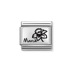 Element Link Nomination Composable Silver Marzec - Narcyz 330112/15
