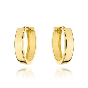 Kolczyki złote gładkie owalne na angielskim zapięciu 