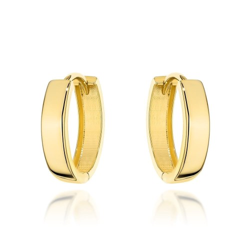 Kolczyki złote gładkie owalne na angielskim zapięciu 