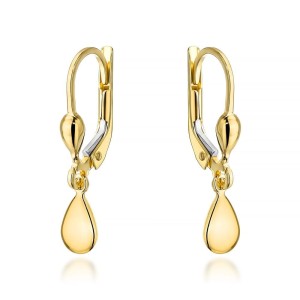 Kolczyki złote wiszące łezki na angielskim zapięciu 
