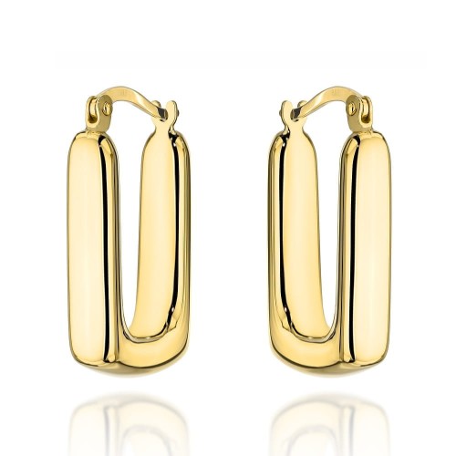 Kolczyki złote prostokątne duże 