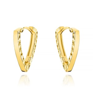 Kolczyki złote diamentowane trójkąty 