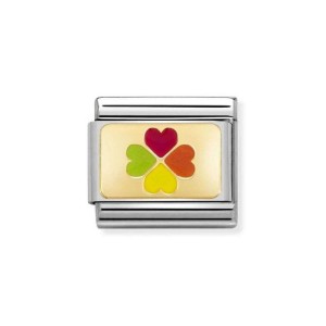 Element Link Nomination Composable Gold Kolorowa koniczynka 030263/21