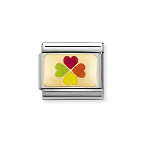 Element Link Nomination Composable Gold Kolorowa koniczynka 030263/21