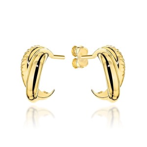 Kolczyki złote zakręcane na sztyfcie 