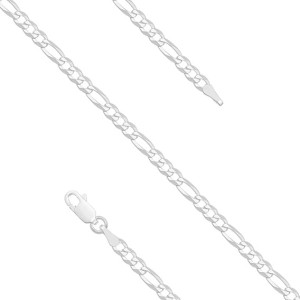 Srebrny łańcuszek  diamentowany figaro płaskie SL-FIEX80