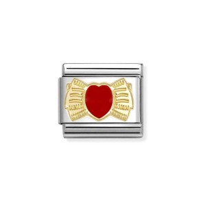 Element Link Nomination Composable Gold Czerwona Kokardka 030207/56