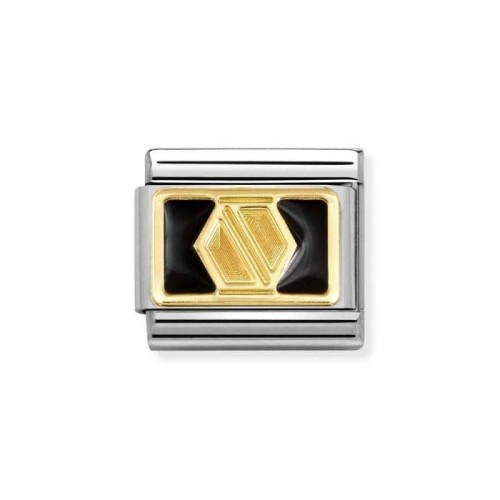 Element Link Nomination Composable Gold Śruba z czarną emalią 030284/66