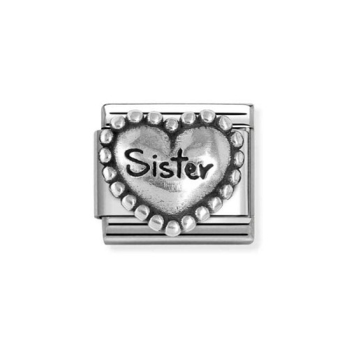 Element Link Nomination Composable Silver Serce z napisem Sister 330101/81