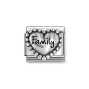 Element Link Nomination Composable Silver Serce z napisem Family 330101/84