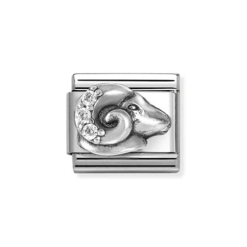 Element Link Nomination Composable Silver Znak zodiaku Baran z białymi cyrkoniami 330326/01