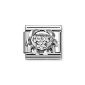 Element Link Nomination Composable Silver Znak zodiaku Rak z białymi cyrkoniami 330326/04