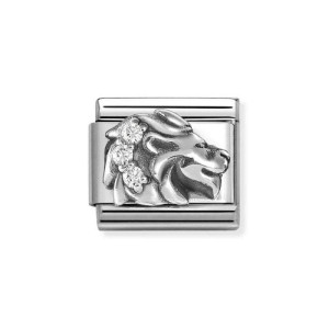 Element Link Nomination Composable Silver  Znak zodiaku Lew z białymi cyrkoniami 330326/05