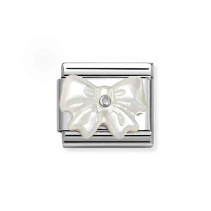 Element Link Nomination Composable Silver Perłowa kokarda 330509/20