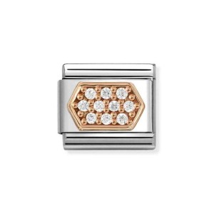 Element Link Nomination Composable Rose Gold Sześcian z cyrkoniami 430312/03