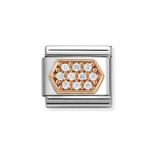 Element Link Nomination Composable Rose Gold Sześcian z cyrkoniami 430312/03
