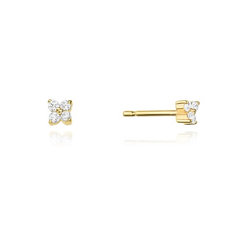 Złote kolczyki z Brylantem KO-024 0,12ct próba 585