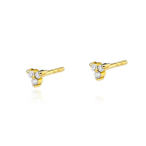 Złote kolczyki z Brylantem KO-033 0,08ct próba 585 