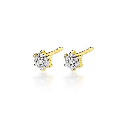 Złote kolczyki z Brylantem KO-039 0,12ct próba 585 