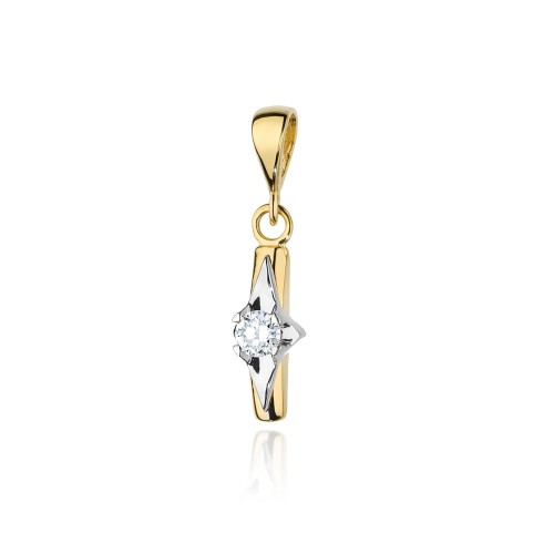 Złota zawieszka z brylantem Z-088 0,08ct próba 585   