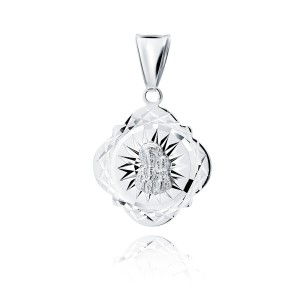 Srebrna zawieszka diamentowany medalik Matka Boska Częstochowska SL-M0155R