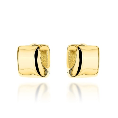 Kolczyki złote gładkie geometryczne 