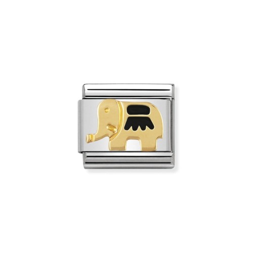 Element Link Nomination Composable Gold Czarny Słoń 030212/23