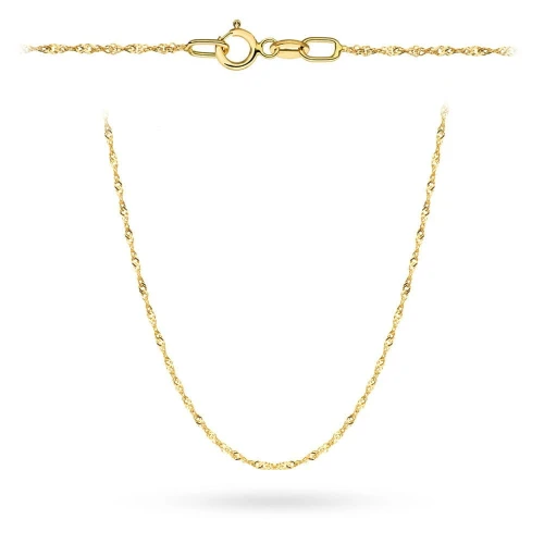 Łańcuszek złoty pr. 585 - splot singapure 50 cm 