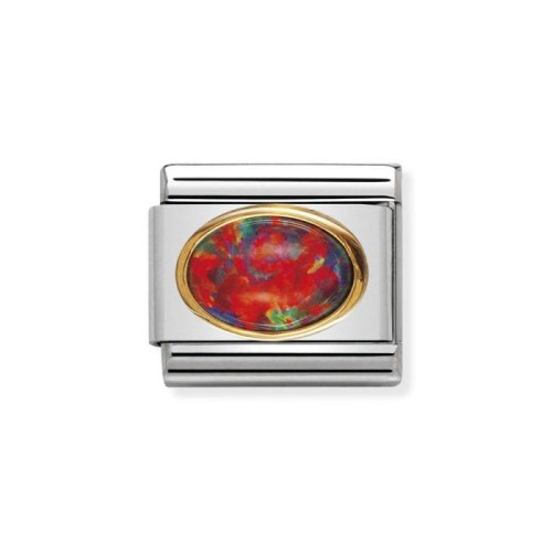 Element Link Nomination Composable Gold Czerwony Opal 030502/08