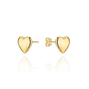 Kolczyki złote gładkie serca 
